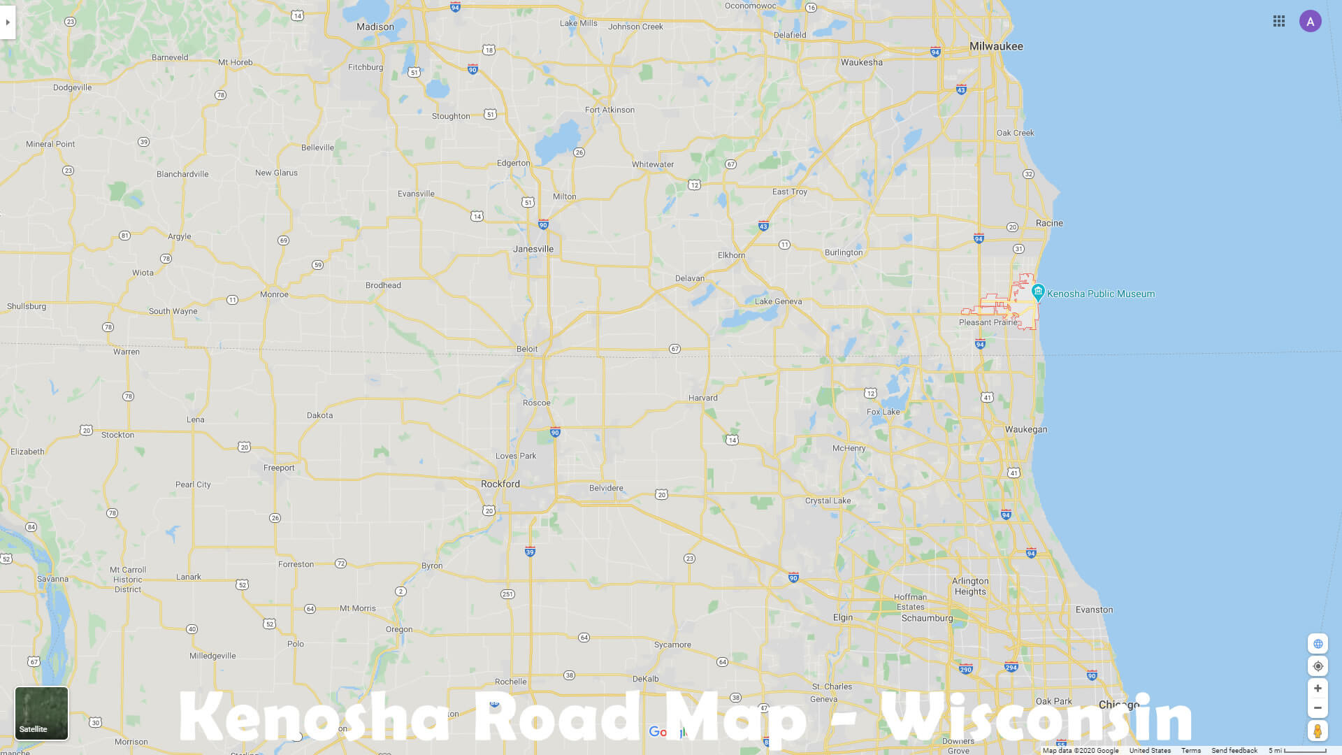 Kenosha Route Carte   Wisconsin
